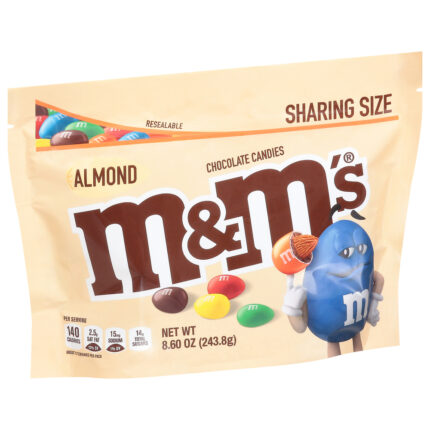 M&M'S, Almond Chocolate Candies Sharing Size, Case Of 8, 8.6 Oz