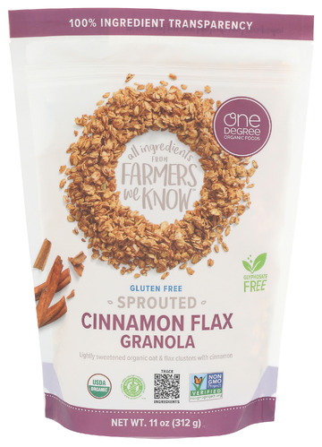 One Degree Granola Flax Cinnamn Org 11 Oz
