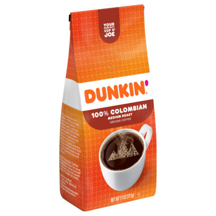 Dunkin' Donuts, Medium Roast Ground 100% Colombian Coffee, Case Of 6, 11 Oz