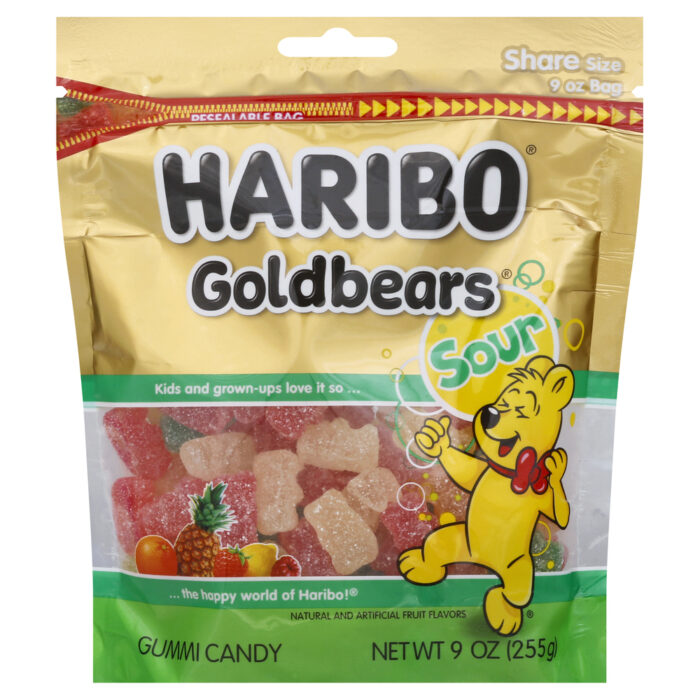 Haribo, Sour Gold Bears Gummy Candy, Case Of 8, 9 Oz - Image 1