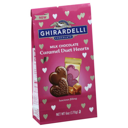 Ghirardelli, Milk Chocolate Caramel Duet Hearts, Case Of 12, 6 Oz