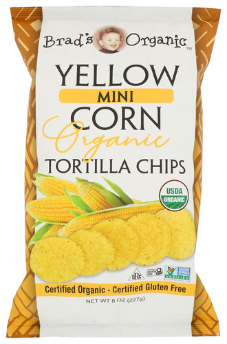 Brads Organic Tort Chip Yellow Mini Org 8 Oz