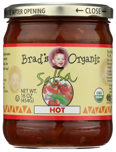 Brads Organic Salsa Hot 16 Oz