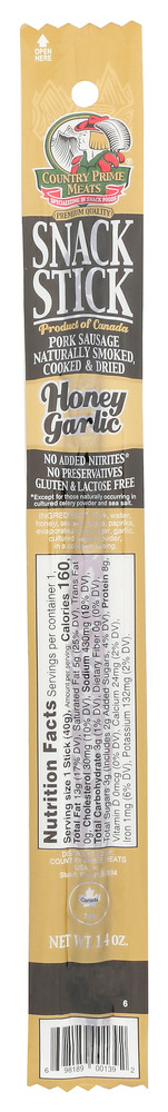 Country Prime M Snack Stck Hny Grlc Gf 1.40 Oz