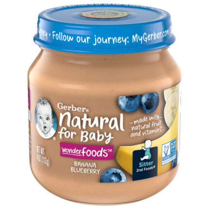 Gerber, 2Nd Foods Natural Banana Blueberry Baby Food, Case Of 10, 4 Oz