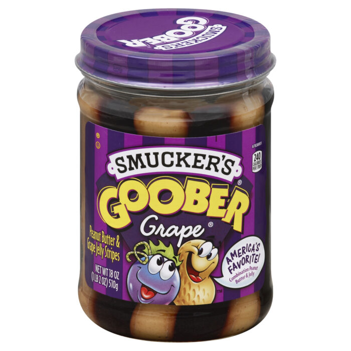 Smucker'S, Goober Peanut Butter & Grape Jelly Stripes, Case Of 12, 18 Oz - Image 1