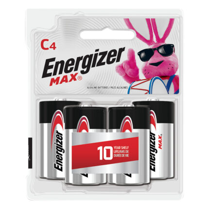 Energizer, Max Alkaline Batteries Size C, Case Of 12, 4 Ct
