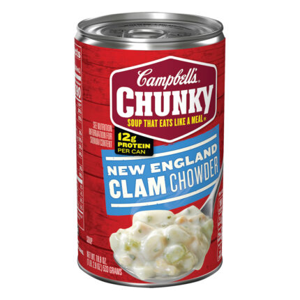 Campbell'S, Chunky New England Clam Chowder Soup, Case Of 12, 18.8 Oz