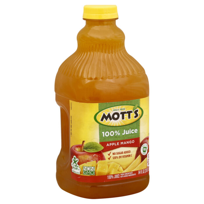 Mott'S, Apple Mango 100% Juice Bottle, Case Of 8, 64 Fl Oz - Image 1