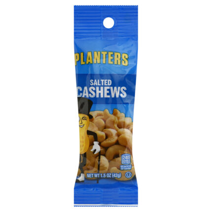 Planters, Salted Cashews Tube, Case Of 108, 18 Count, 1.5 Oz