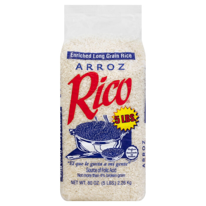 Rico, Enriched Long Grain Rice, Case Of 4, 5 Lb - Image 1