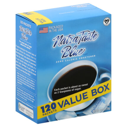 Natra Taste Blue, Zero Calorie Sweetener 120Ct Packets, Case Of 12, 4.2 Oz