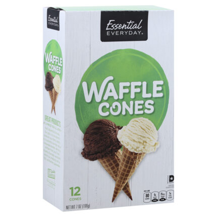 Essential Everyday, Waffle Cones 12 Count, Case Of 12, 7 Oz
