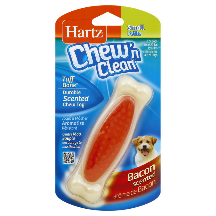 Hartz, Chew 'N Clean Tuff Bone Toy Small Bacon Scented, Case Of 4, 1 Ct - Image 1