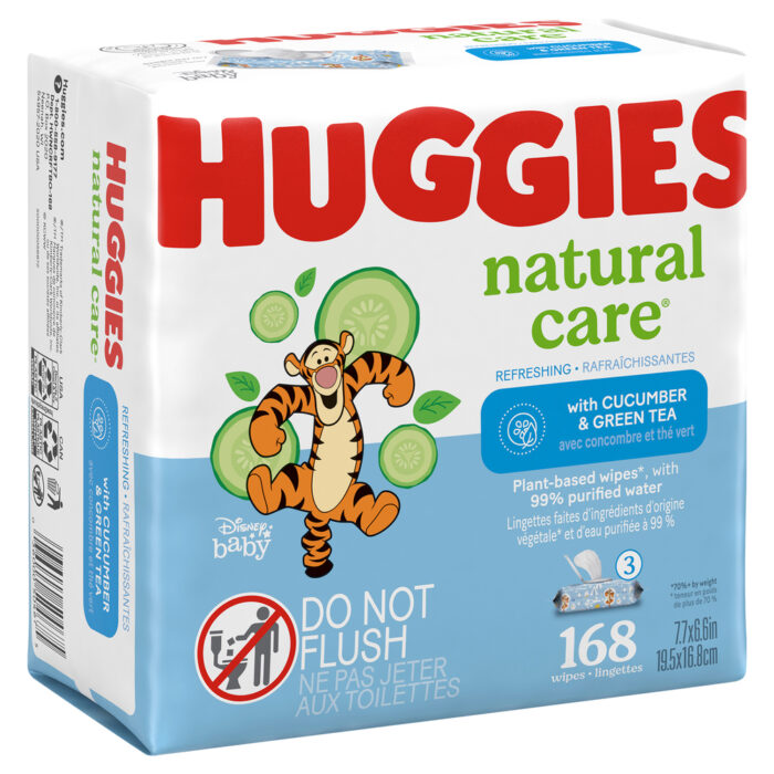 Huggies, Natural Care Refreshing Baby Wipes Scented 3 X 56 Count Flip Top Packs, Case Of 3, 168 Ct - Image 1