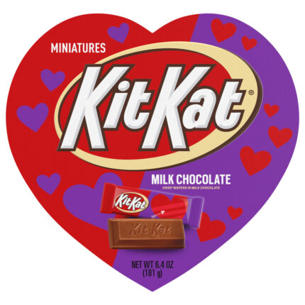 Kit Kat, Miniatures Milk Chocolate Wafer Candy Valentine'S Day Gift Heart Box, Case Of 12, 6.4 Oz