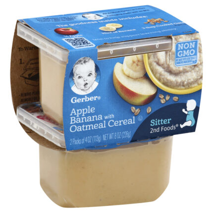 Gerber, Apple Banana With Oatmeal Cereal, Case Of 8, 8 Oz