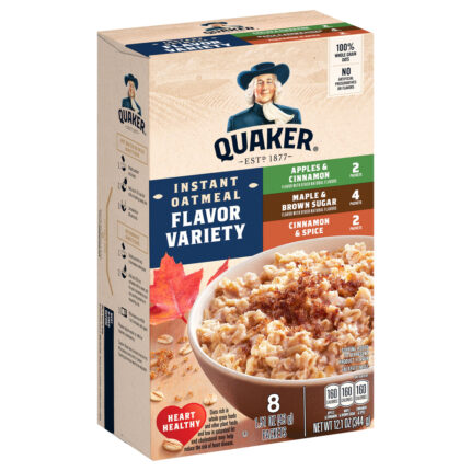 Quaker, Flavour Variety Instant Oatmeal Packet, Case Of 12, 12.1 Oz
