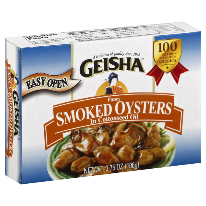 Geisha, Fancy Smoked Oysters In Cottonseed Oil, Case Of 12, 3.75 Oz - Image 1