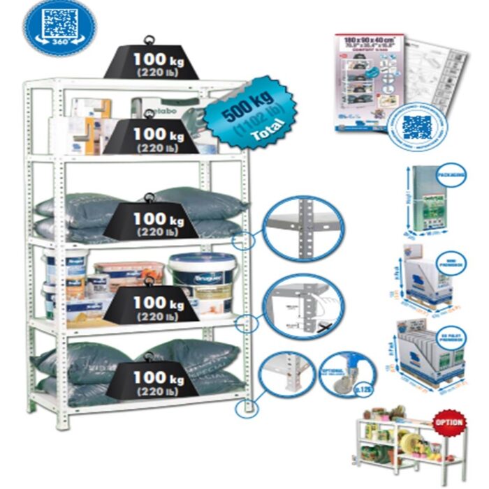 White Metal  Rack 36"X71"  1,100 Lbs - Image 1