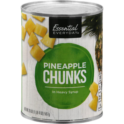Essential Everyday, Pineapple Chunks In Heavy Syrup, Case Of 24, 20 Oz