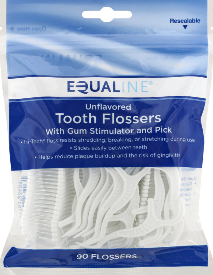 Equaline, Tooth Flossers Unflavored, Case Of 12, 90 Ct - Image 1
