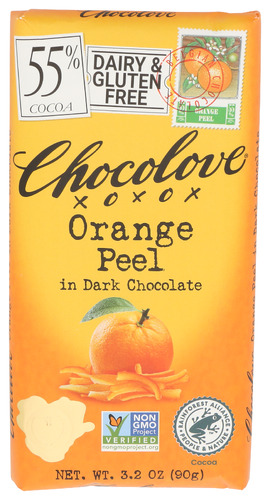 Chocolove Choc Bar Drk Orange Peel 3.20 Oz