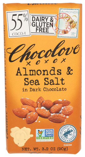 Chocolove Choc Bar Drk Ssalt&Almnd 3.20 Oz