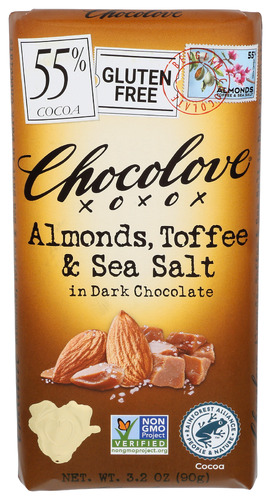 Chocolove Almonds Toffee Drk Choc 3.20 Oz