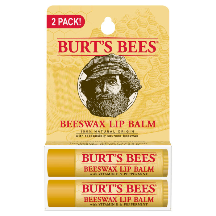 Burt'S Bees, 100% Natural Origin Moisturizing Lip Balm Original Wax 2 Tubes In Blister Box 2/.15 Oz, Case Of 12, .3 Oz - Image 1