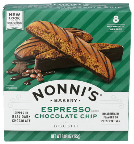 Nonnis Biscotti Esprsso Cho Chp 6.88 Oz