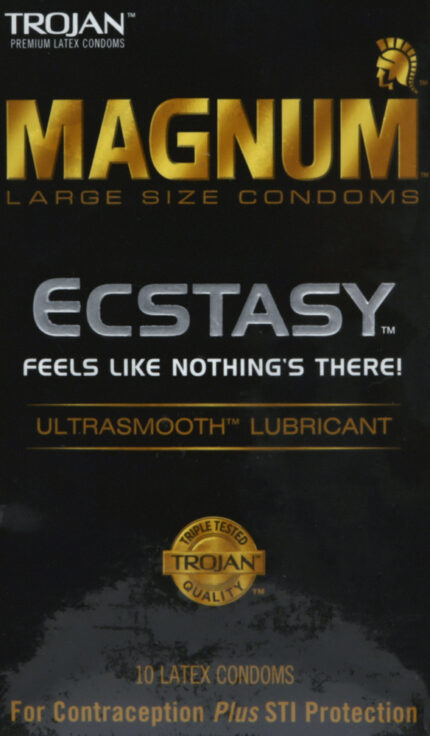 Trojan, Magnum Latex Condoms Ultrasmooth Lubricant Ecstasy, Case Of 4, 10 Ct