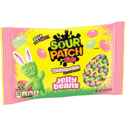 Sour Patch, Kids Watermelon Jelly Beans Bag, Case Of 24, 13 Oz