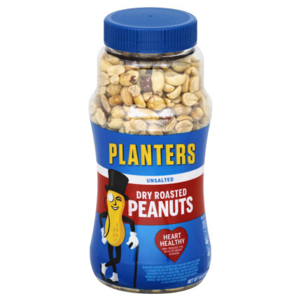 Planters, Dry Roasted Peanuts Unsalted, Case Of 12, 16 Oz
