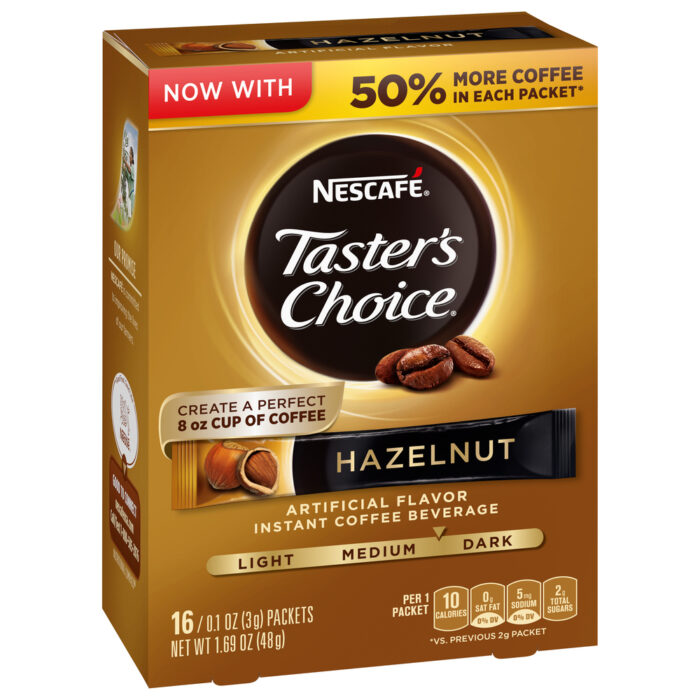 Nescafe, Taster'S Choice Hazelnut Carton Gpi Lumberton Project Groundhog 16 Packets Us, Case Of 8, 1.69 Oz - Image 1
