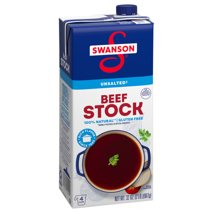 Swanson, Unsalted Beef Stock, Case Of 12, 32 Oz - Image 1