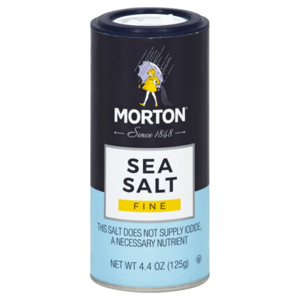 Morton, Sea Salt Fine, Case Of 12, 4.4 Oz