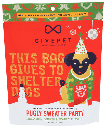 Givepet Treat Dog Pugly Sweater 6 Oz
