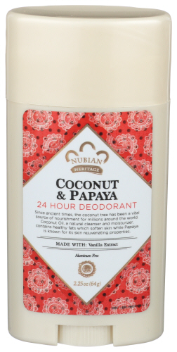 Nubian Heritage Deodorant Cocnut Pappaya 2.25 Oz