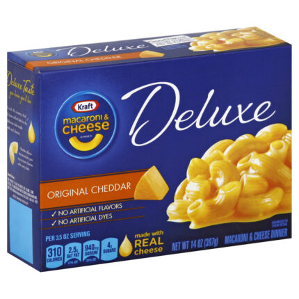 Kraft, Deluxe Original Cheddar Macaroni Cheese Dinner, Case Of 24, 14 Oz