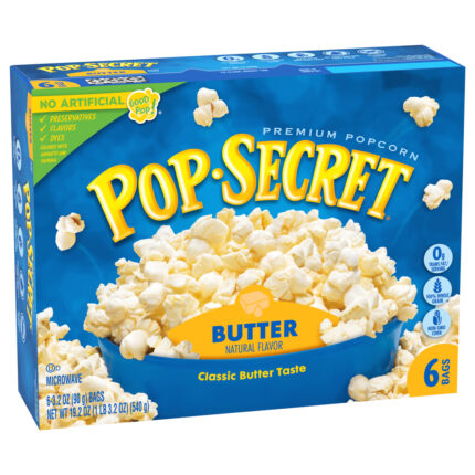 Pop Secret, Premium Butter Popcorn 6 - 3.2Oz Bags, Case Of 6, 19.2 Oz
