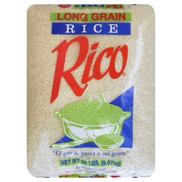 Rico, Long Grain Rice, 1 Each, 20 Lb - Image 1