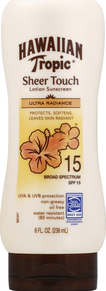 Hawaiian Tropic, Sheer Touch Sunscreen Lotion Spf 15, Case Of 3, 8 Fl Oz