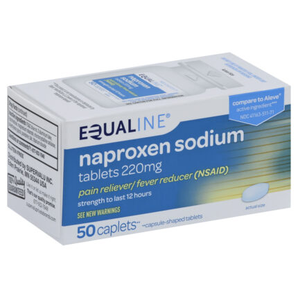 Equaline, Naproxen Sodium Caplets, Case Of 6, 50 Ct