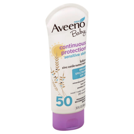 Aveeno, Baby Sunscreen Continuous Protection Sensitive Skin Broad Spectrum Spf50 / Lotion, Case Of 3, 3 Fl Oz