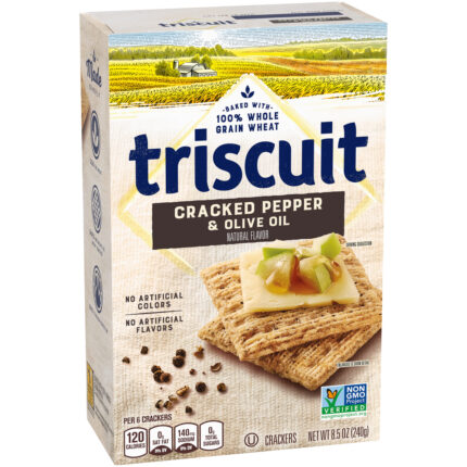 Triscuit , Cracked Pepper And Olive Oil Crackers, Case Of 6, 8.5 Oz