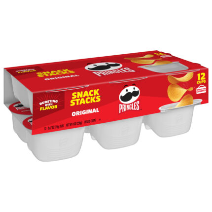 Pringles, Snack Stacks 12 Cups Original Potato Crisps, Case Of 4, 2.04 Oz