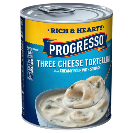 Progresso, Three Cheese Tortellini In A Creamy Soup With Spinach, Case Of 12, 18.5 Oz