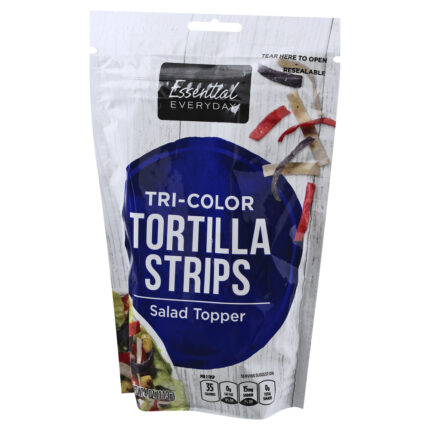 Essential Everyday, Tri-Color Tortilla Strips Salad Topper, Case Of 9, 4 Oz