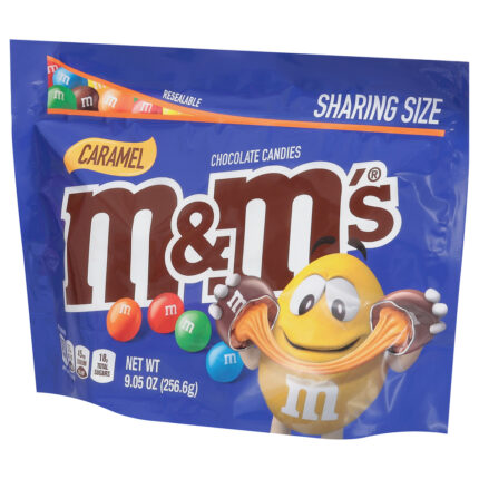 M&M'S, Caramel Chocolate Candies Sharing Size, Case Of 8, 9.05 Oz